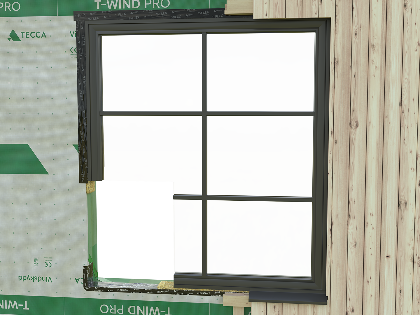 Tejpning med diffusionstät tejp